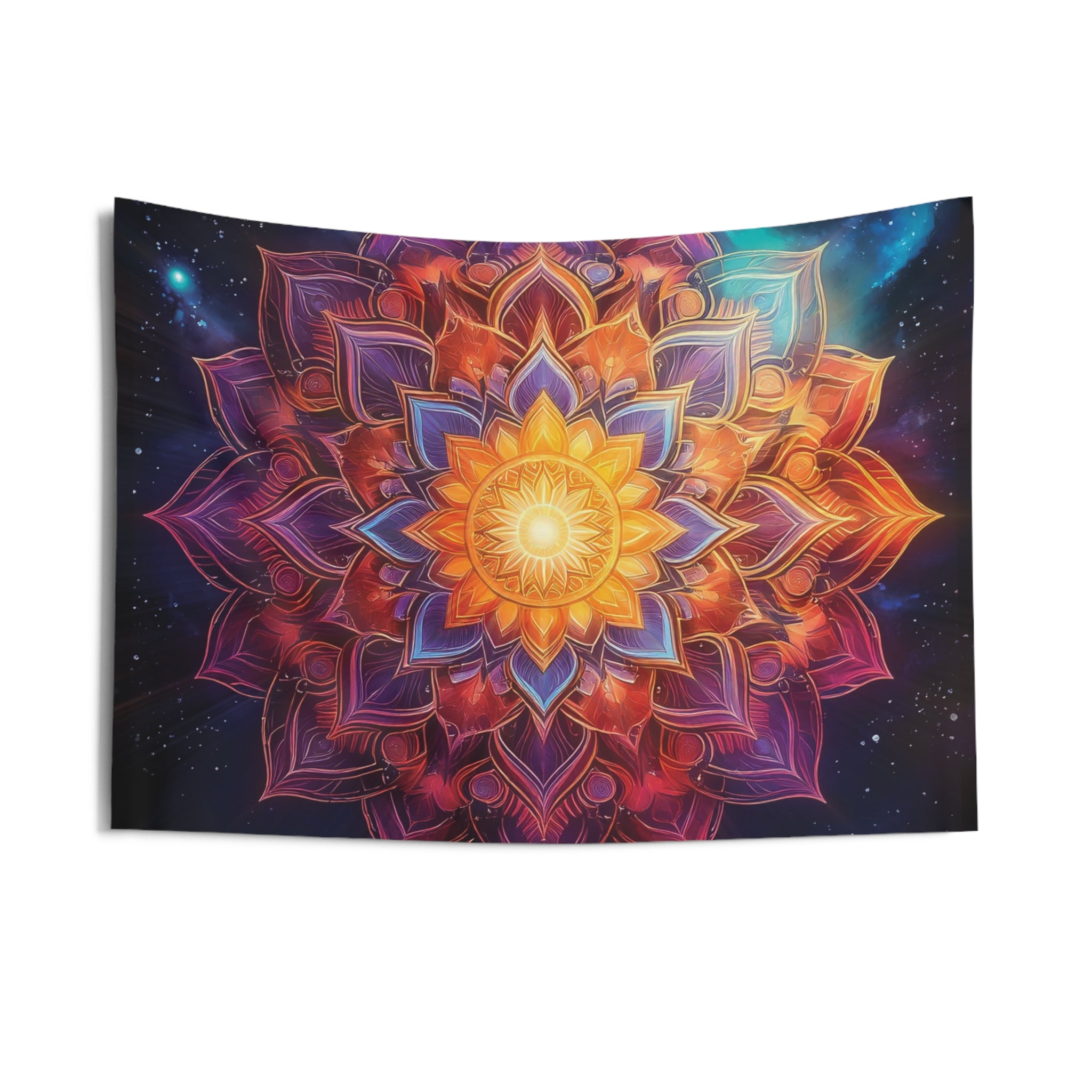 Vibrant Mandala Indoor Wall Tapestry, Bohemian Home Decor, Meditation Wall Hanging, Boho Chic, Colorful Tapestry