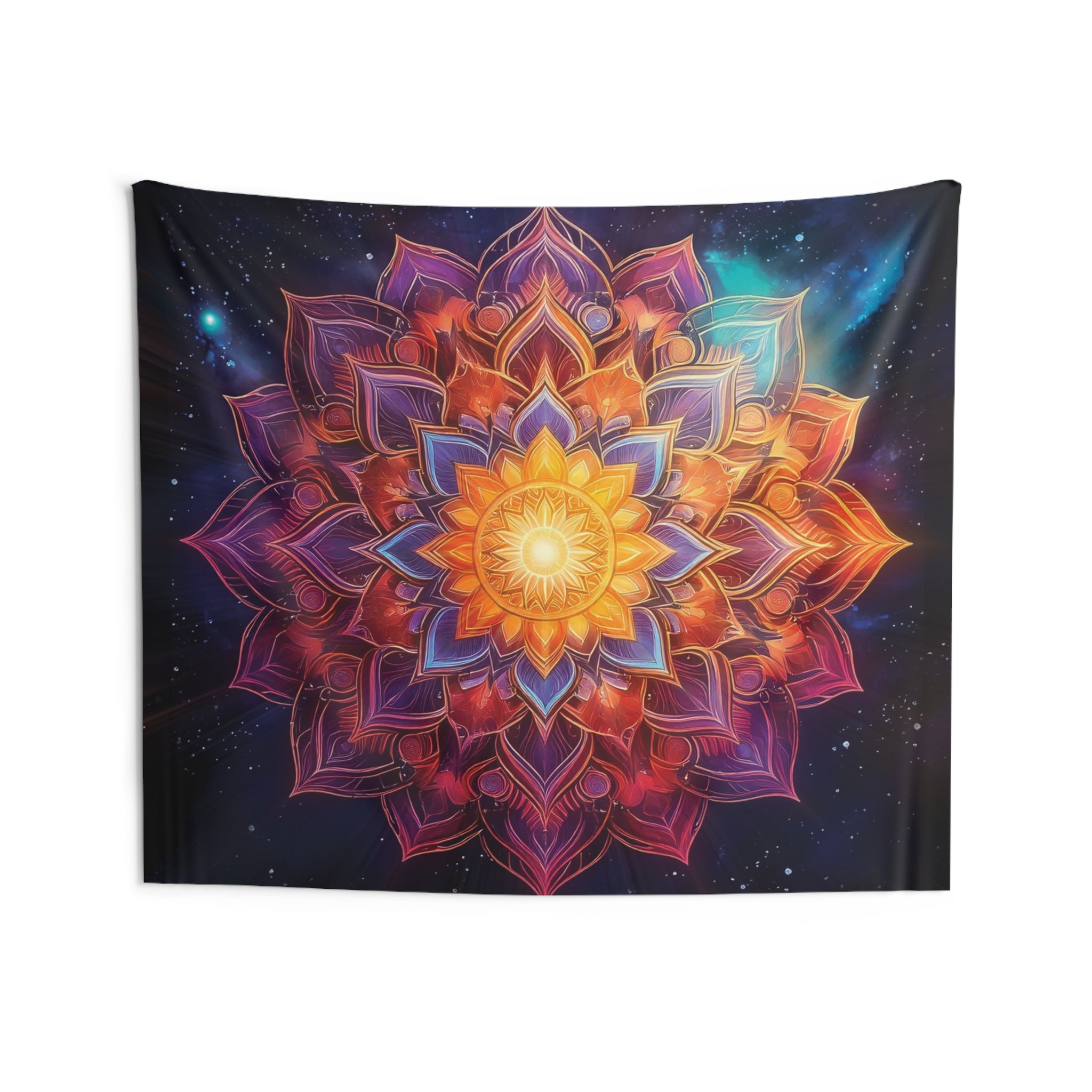 Vibrant Mandala Indoor Wall Tapestry, Bohemian Home Decor, Meditation Wall Hanging, Boho Chic, Colorful Tapestry