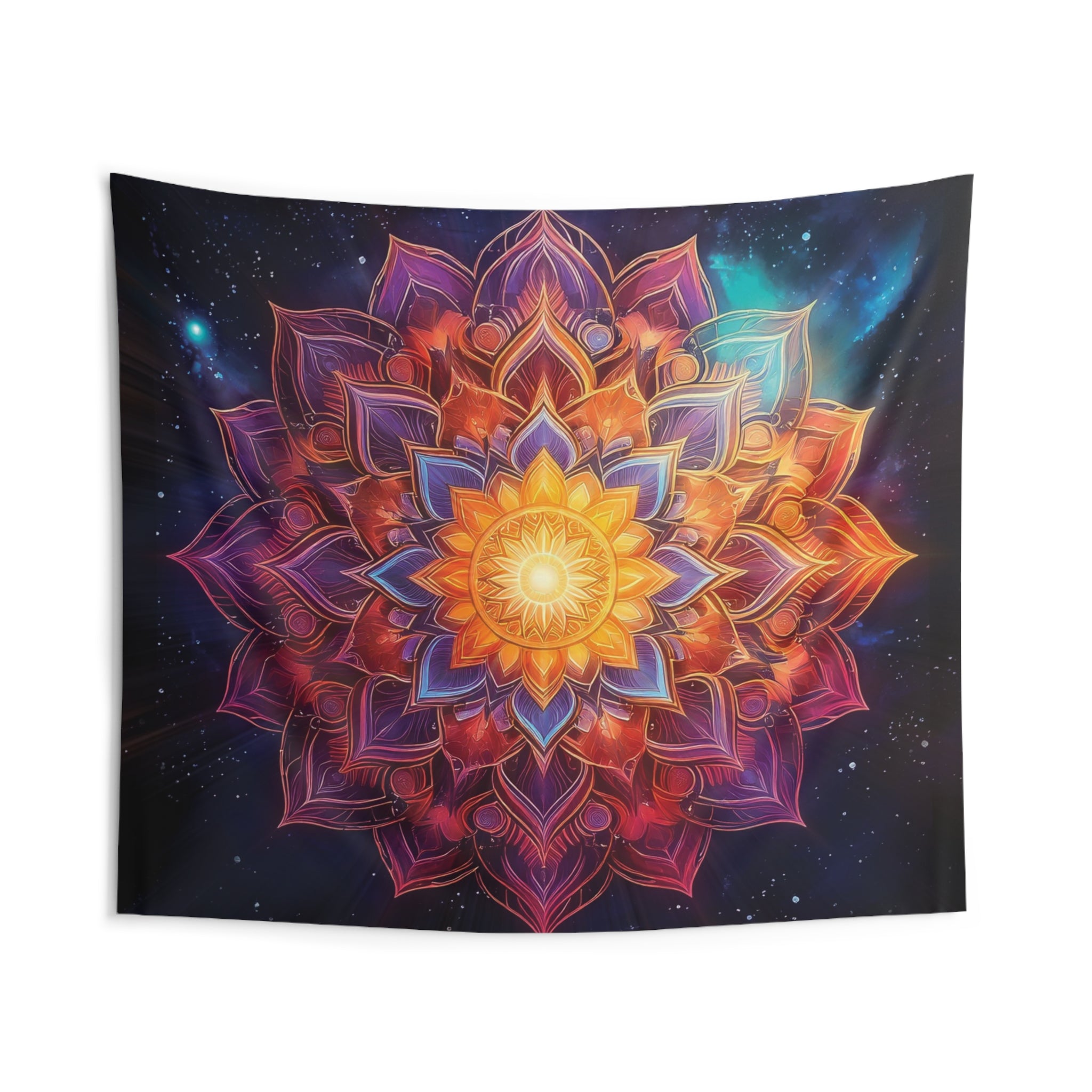 Vibrant Mandala Indoor Wall Tapestry, Bohemian Home Decor, Meditation Wall Hanging, Boho Chic, Colorful Tapestry