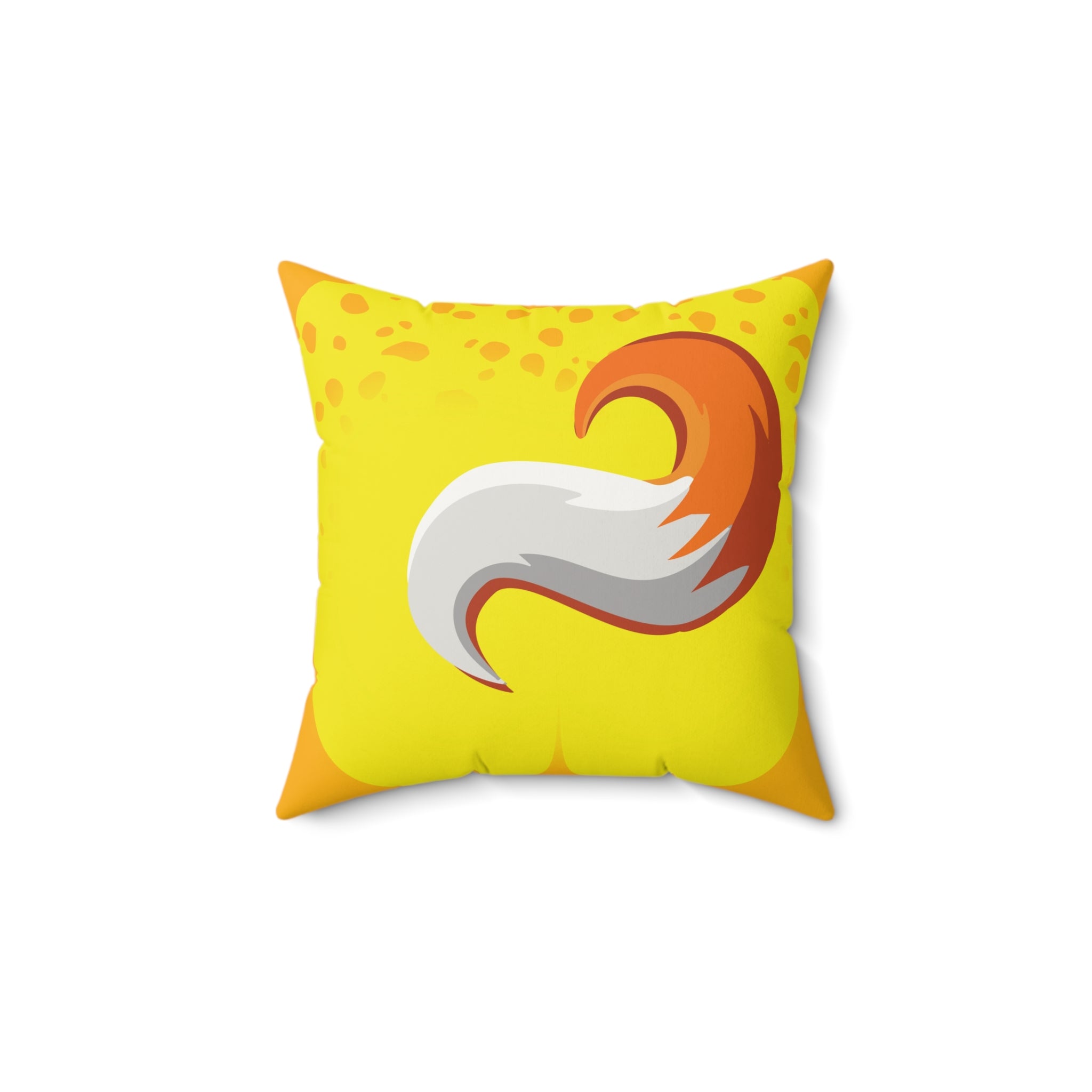 Yellow Monster Themed Faux Suede Square Pillow - Kids Room Decor Playful