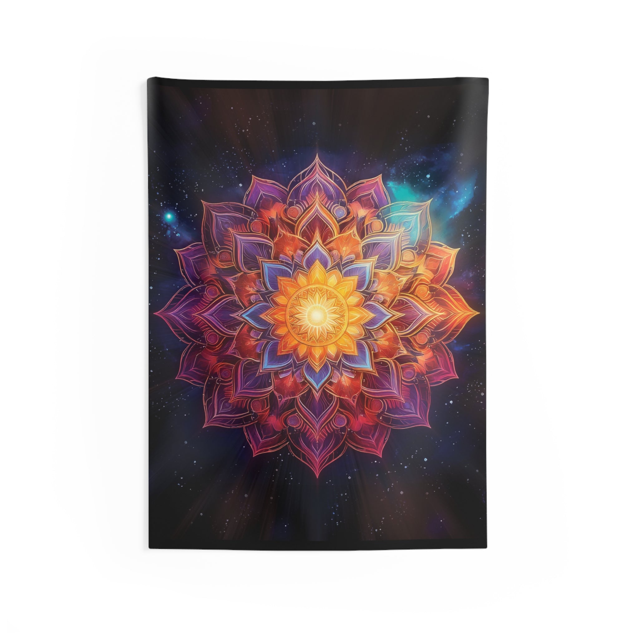 Vibrant Mandala Indoor Wall Tapestry, Bohemian Home Decor, Meditation Wall Hanging, Boho Chic, Colorful Tapestry