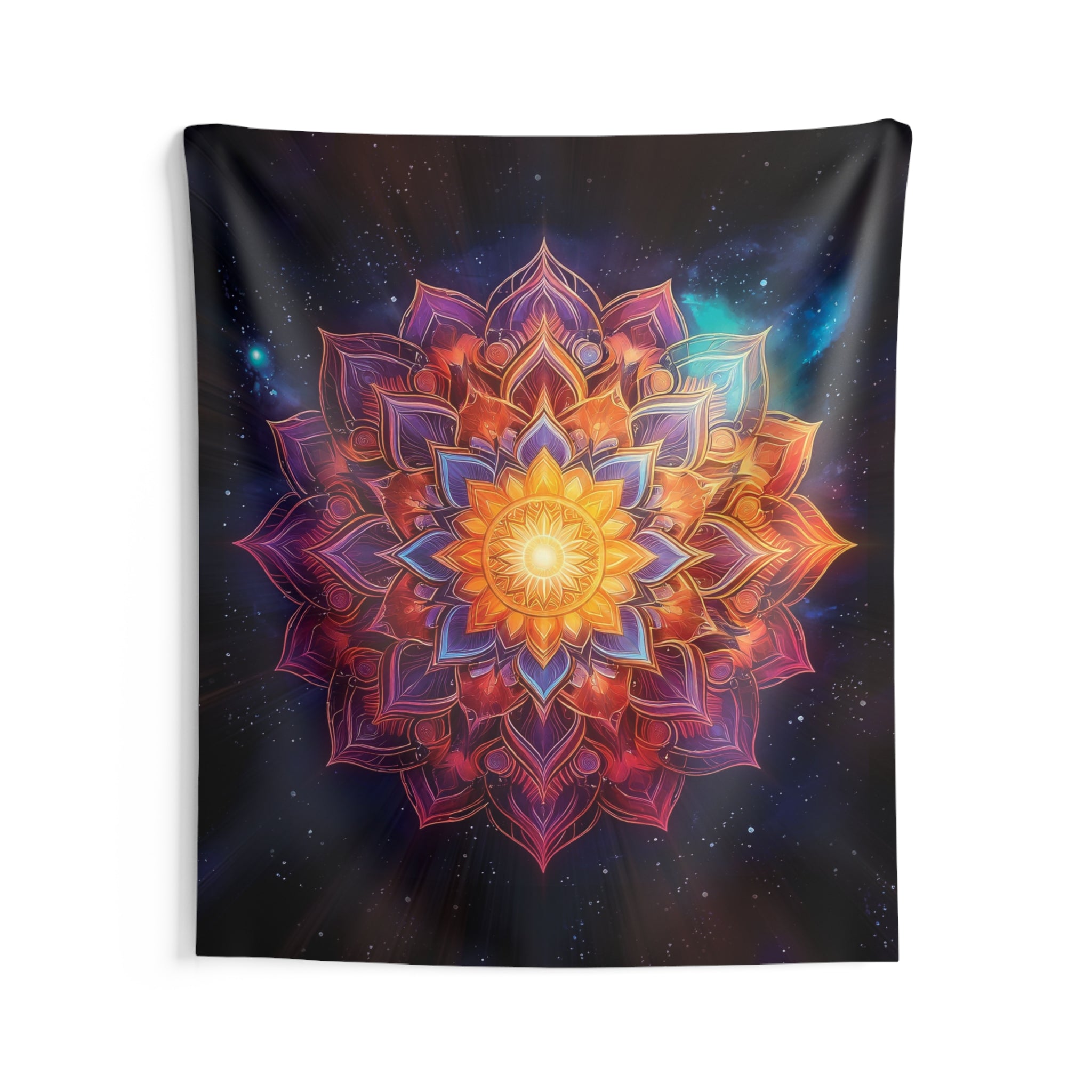 Vibrant Mandala Indoor Wall Tapestry, Bohemian Home Decor, Meditation Wall Hanging, Boho Chic, Colorful Tapestry