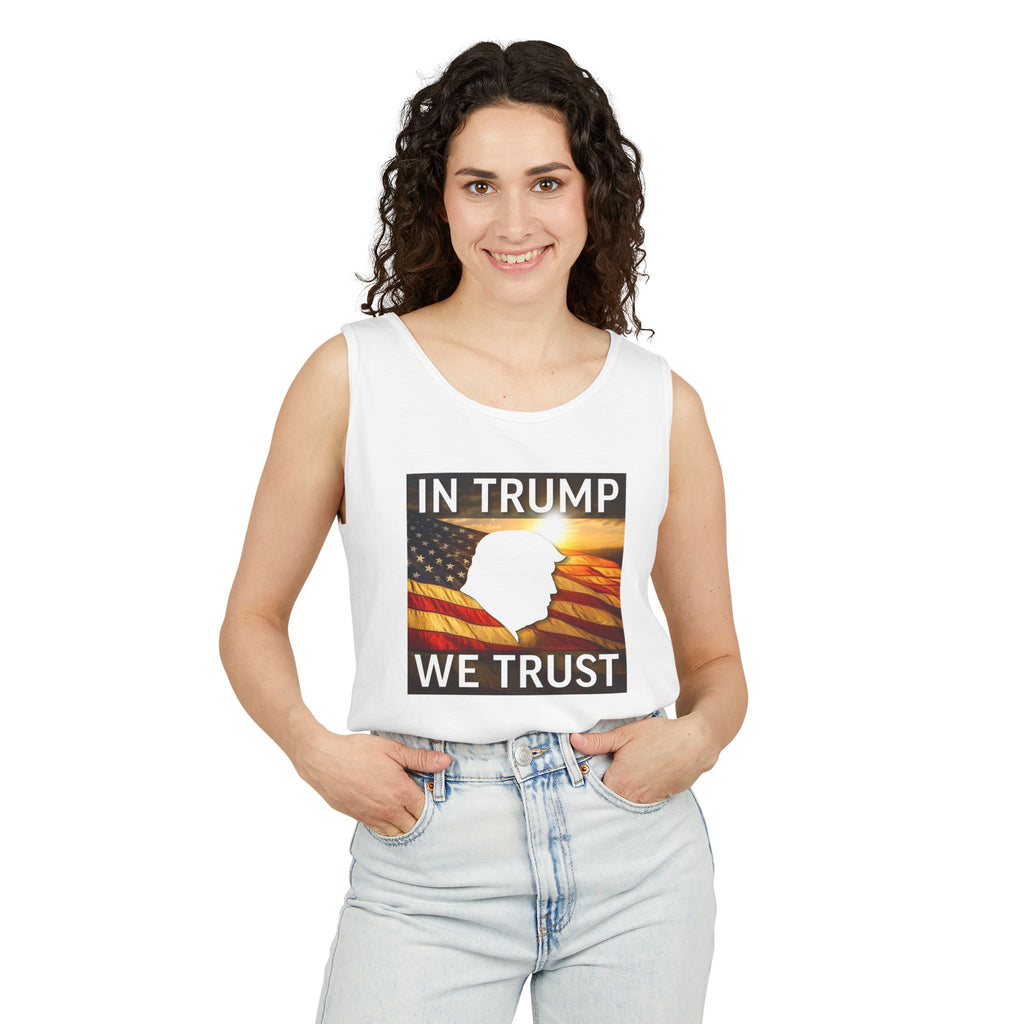 Tank Top - 'In Trump We Trust' Unisex Garment-Dyed Supporter Tee
