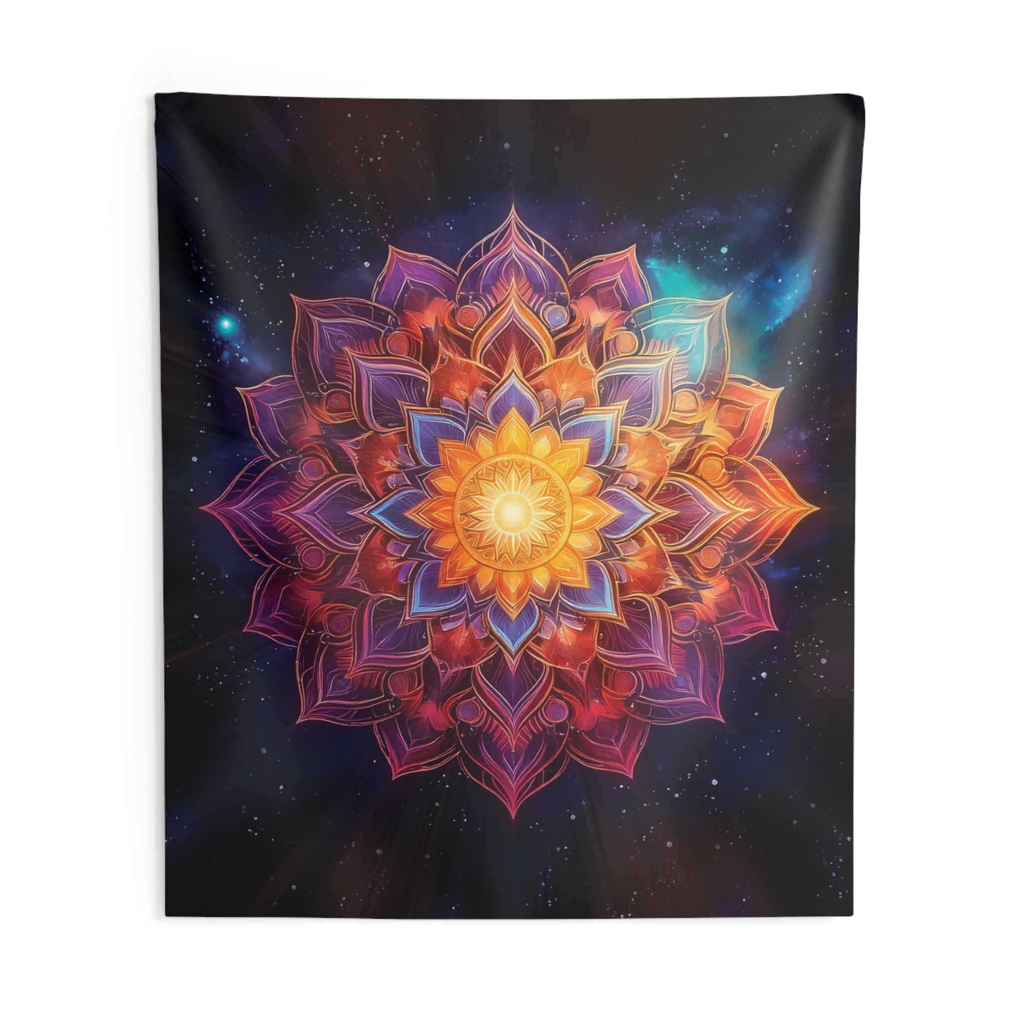 Vibrant Mandala Indoor Wall Tapestry, Bohemian Home Decor, Meditation Wall Hanging, Boho Chic, Colorful Tapestry