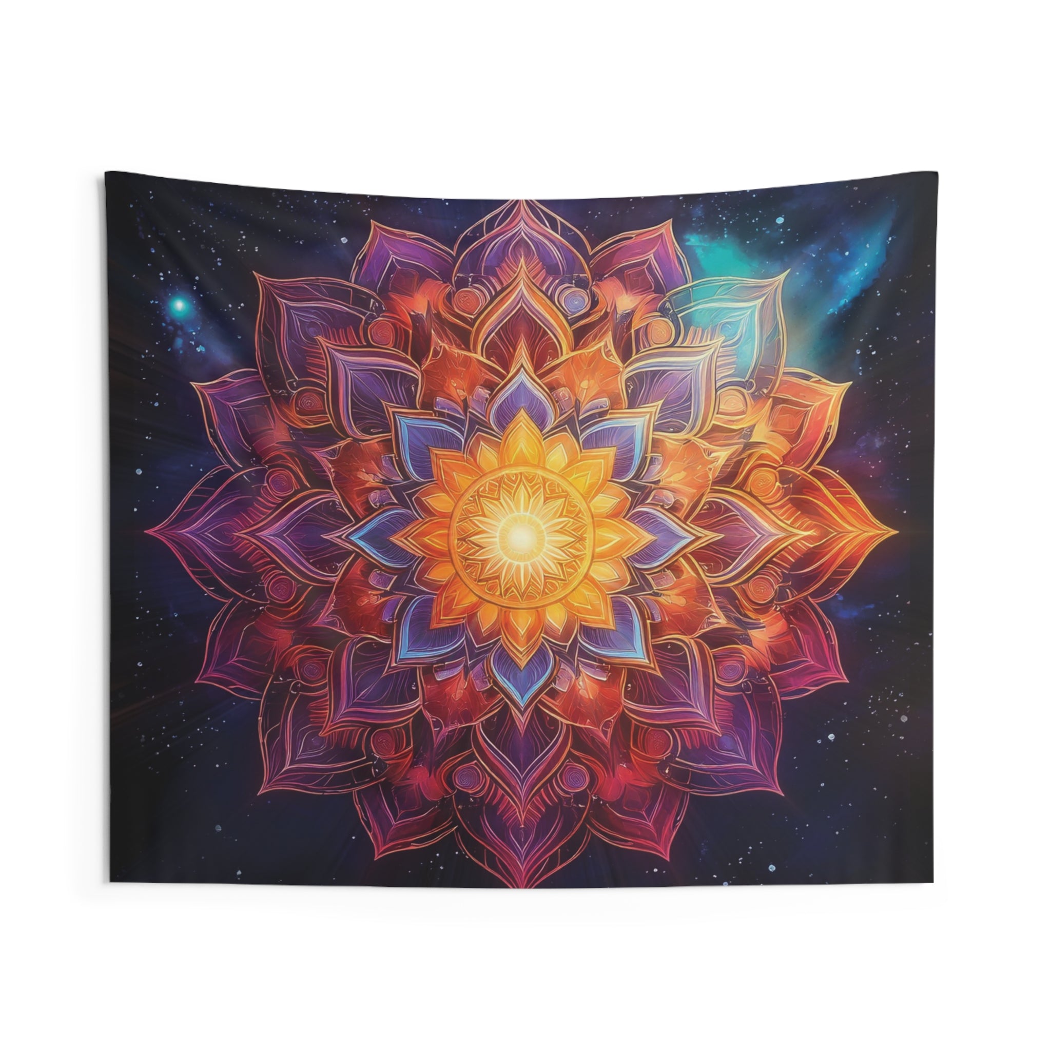 Vibrant Mandala Indoor Wall Tapestry, Bohemian Home Decor, Meditation Wall Hanging, Boho Chic, Colorful Tapestry