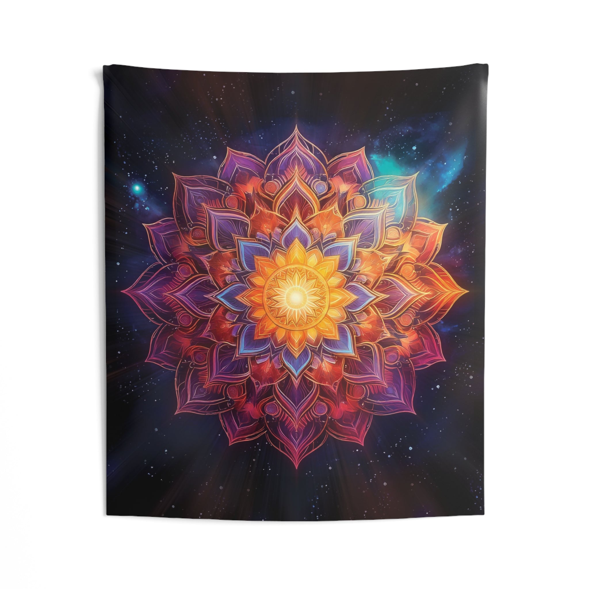 Vibrant Mandala Indoor Wall Tapestry, Bohemian Home Decor, Meditation Wall Hanging, Boho Chic, Colorful Tapestry